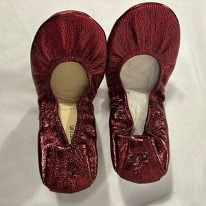 The Storehouse Flats Cranberry Foil Red Leather Ballet Flats Women's Size 7